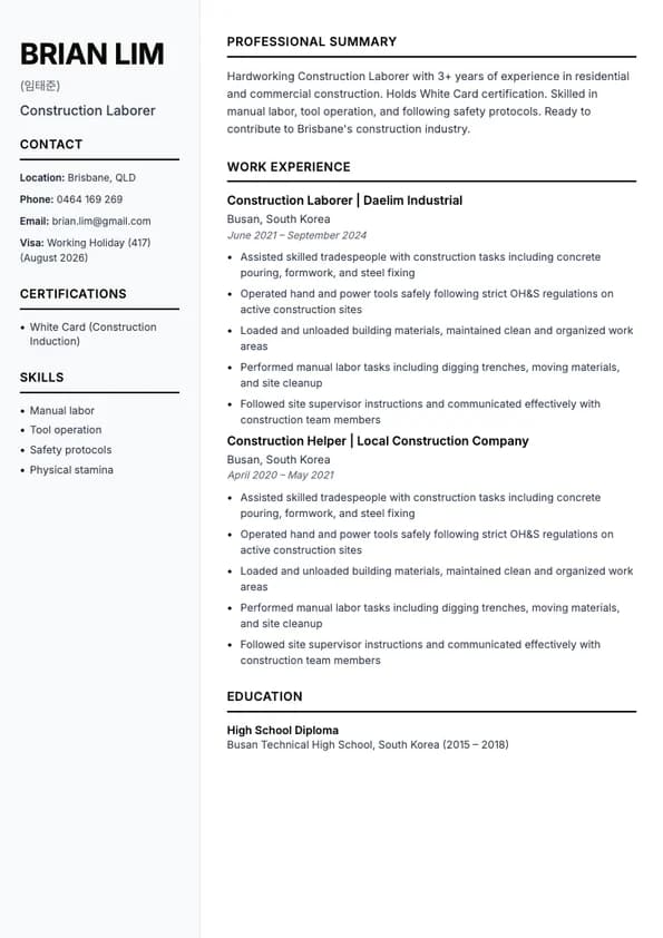 Construction & Trades modern template
